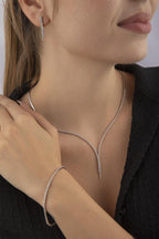 14ct Gold Modish One Row Tennis Set