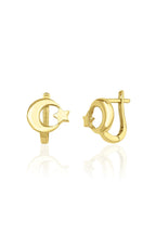 14ct Gold Moon Star Earrings