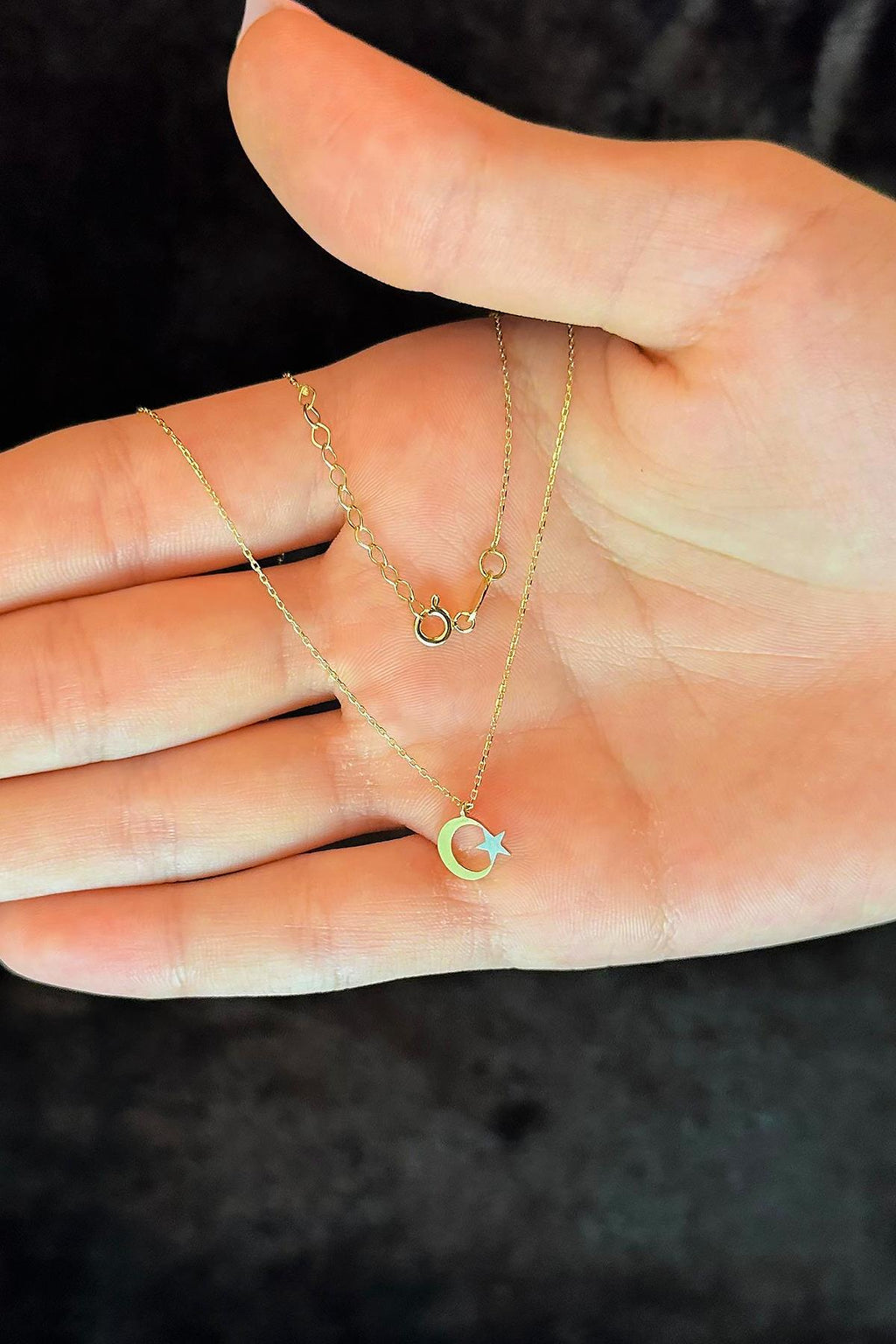 14ct Gold MoonStar Necklace