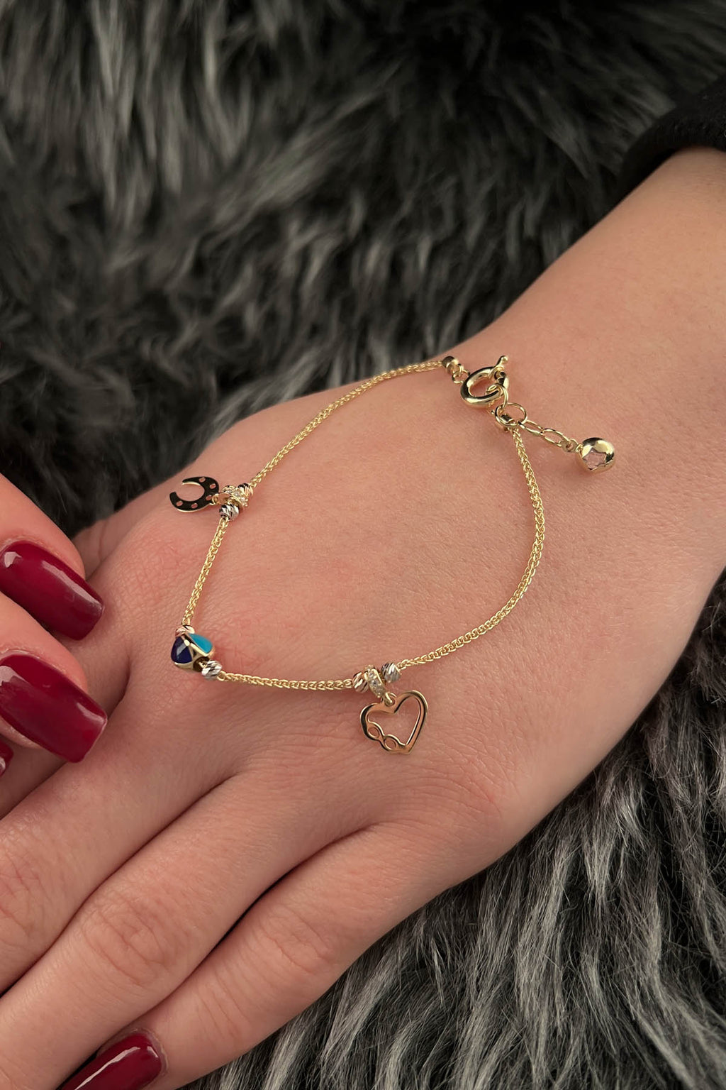 14ct Gold Multi-Color Lucky Bracelet