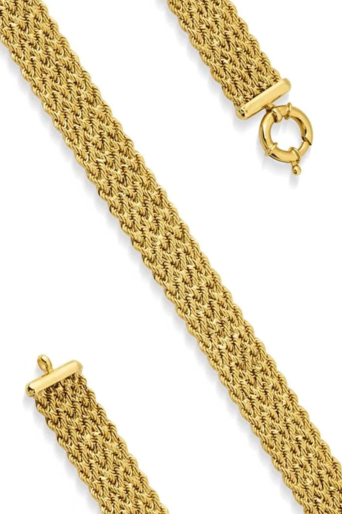 14K Gold Multi Strand Rope Chain Bracelet