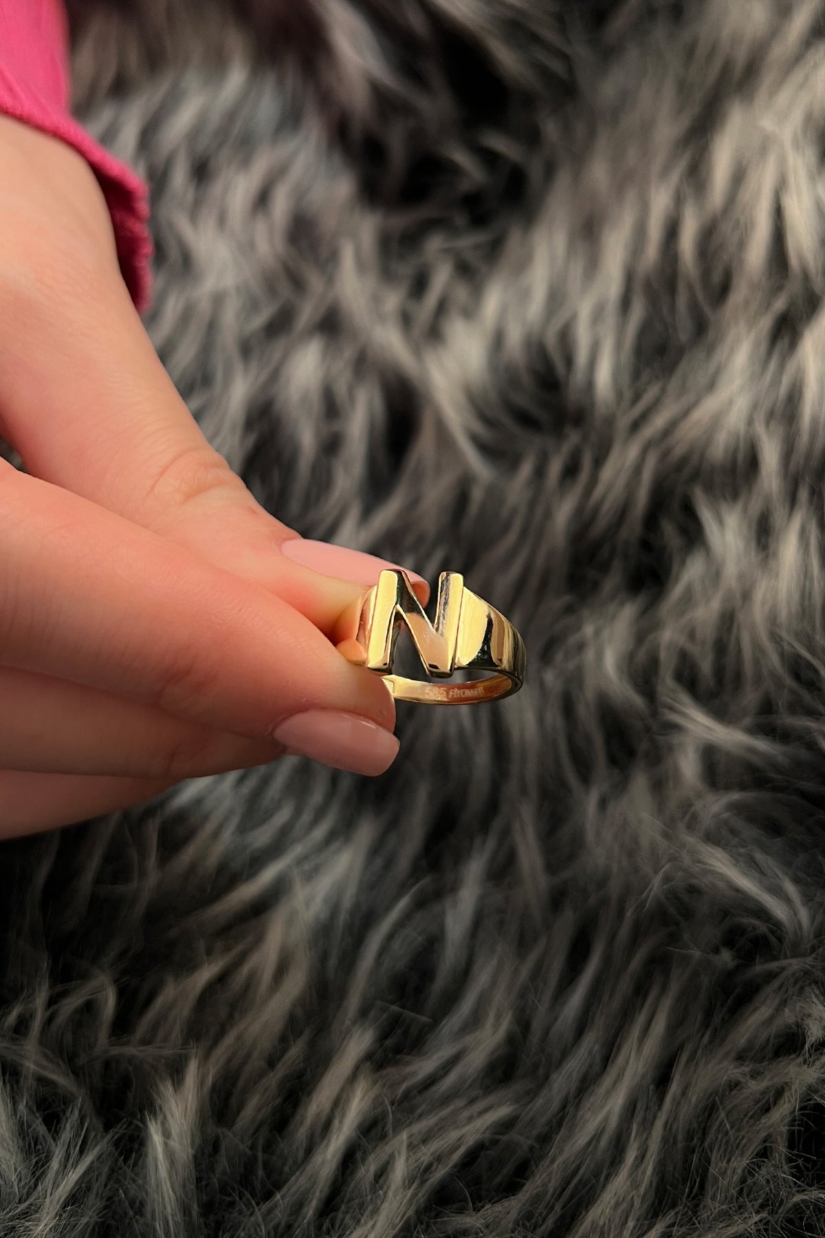 14ct Gold N Initial Ring