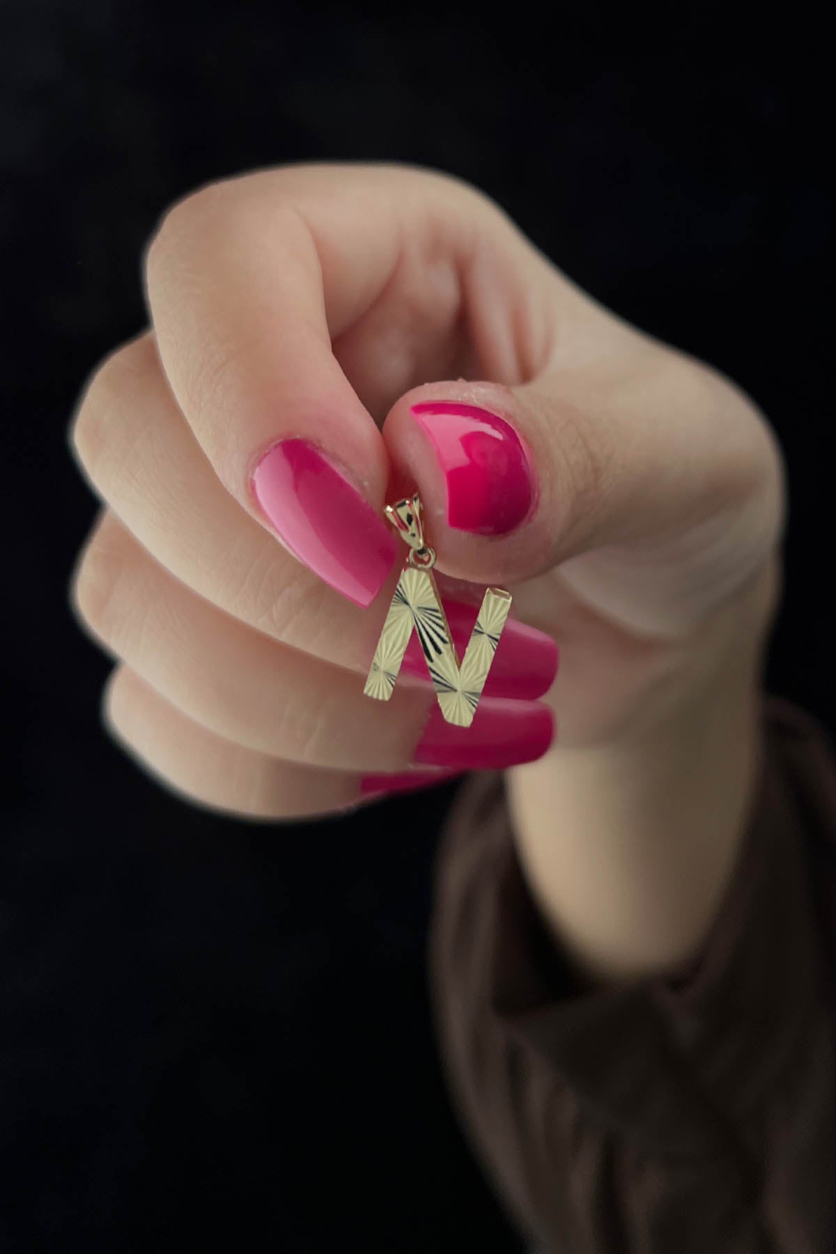 14ct Gold N Letter Mini Shine Pendant