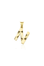 14ct Gold N Letter Mini Shine Pendant
