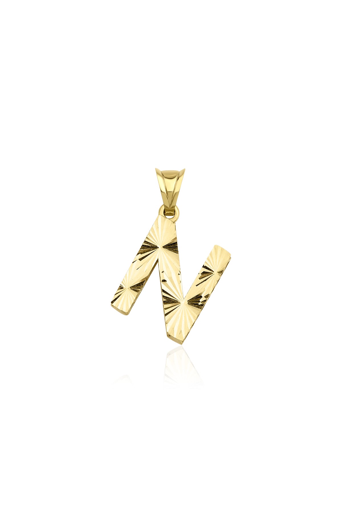 14ct Gold N Letter Mini Shine Pendant