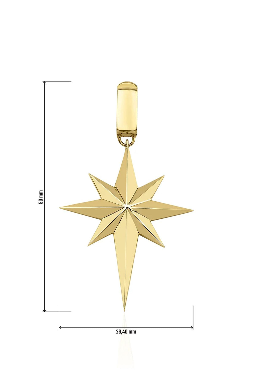 14ct Gold North Star Charm