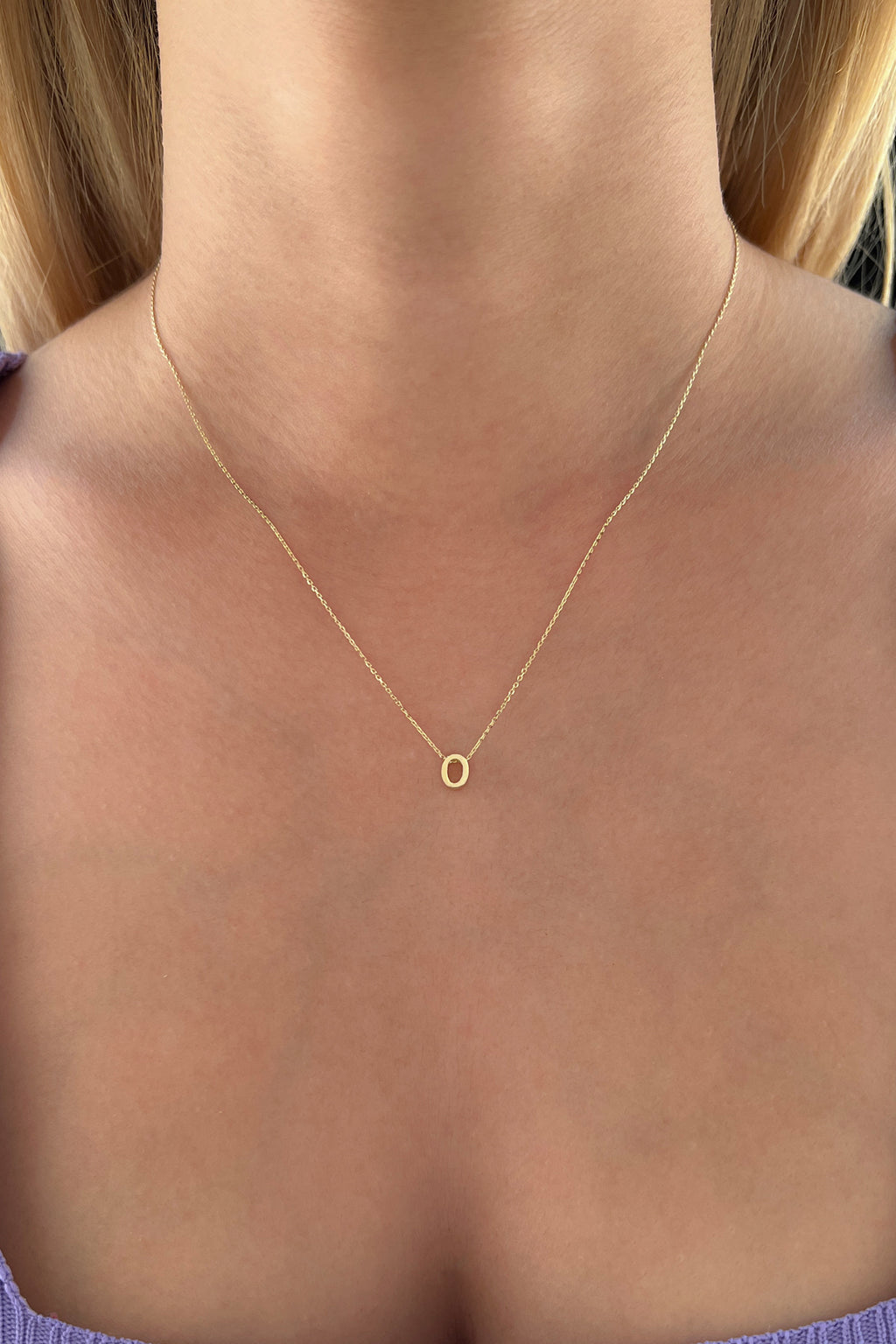 14ct Gold O Initial Necklace