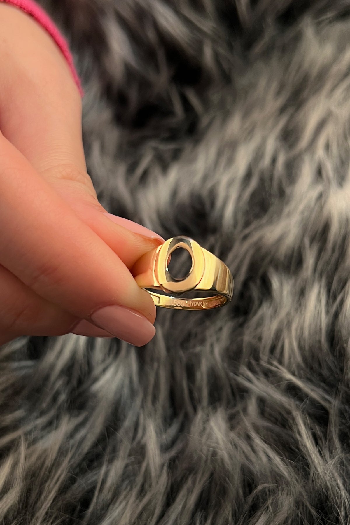 14ct Gold O Initial Ring