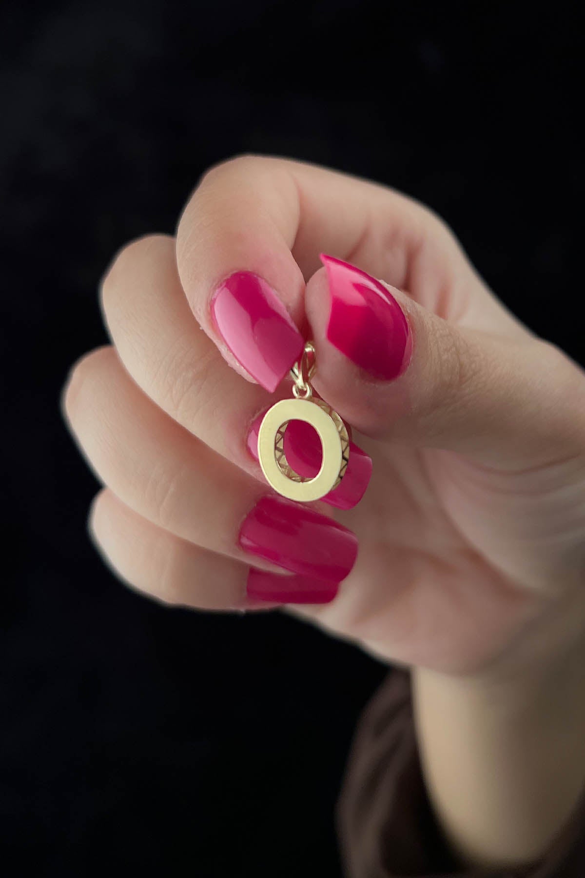 14ct Gold O Letter Mini Shine Pendant