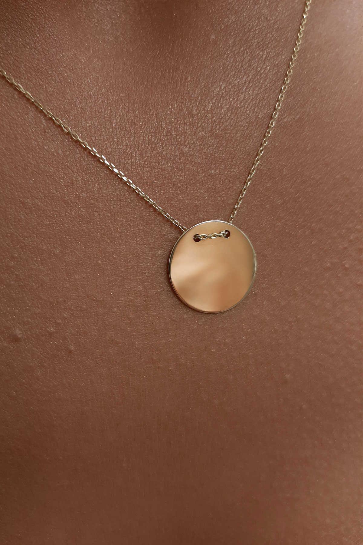 14ct Gold Oval Plate Necklace