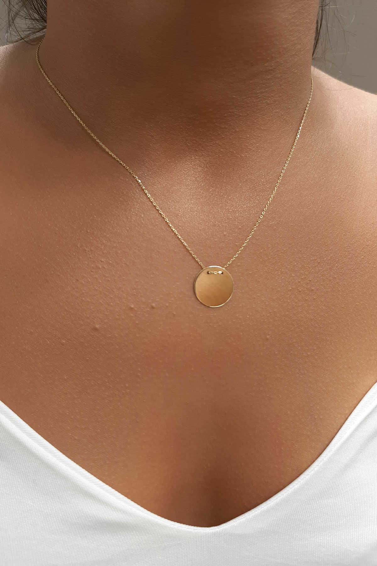 14ct Gold Oval Plate Necklace