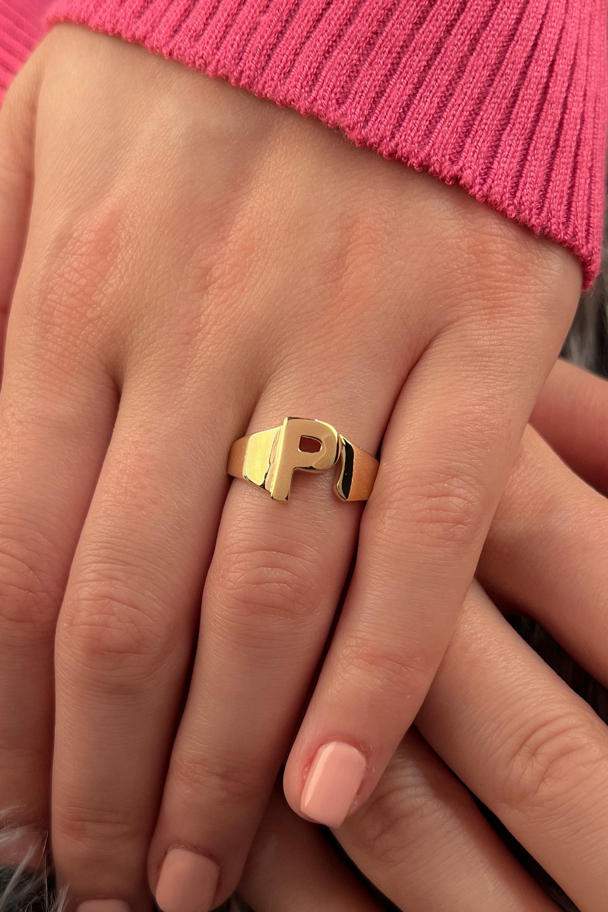 14ct Gold P Initial Ring
