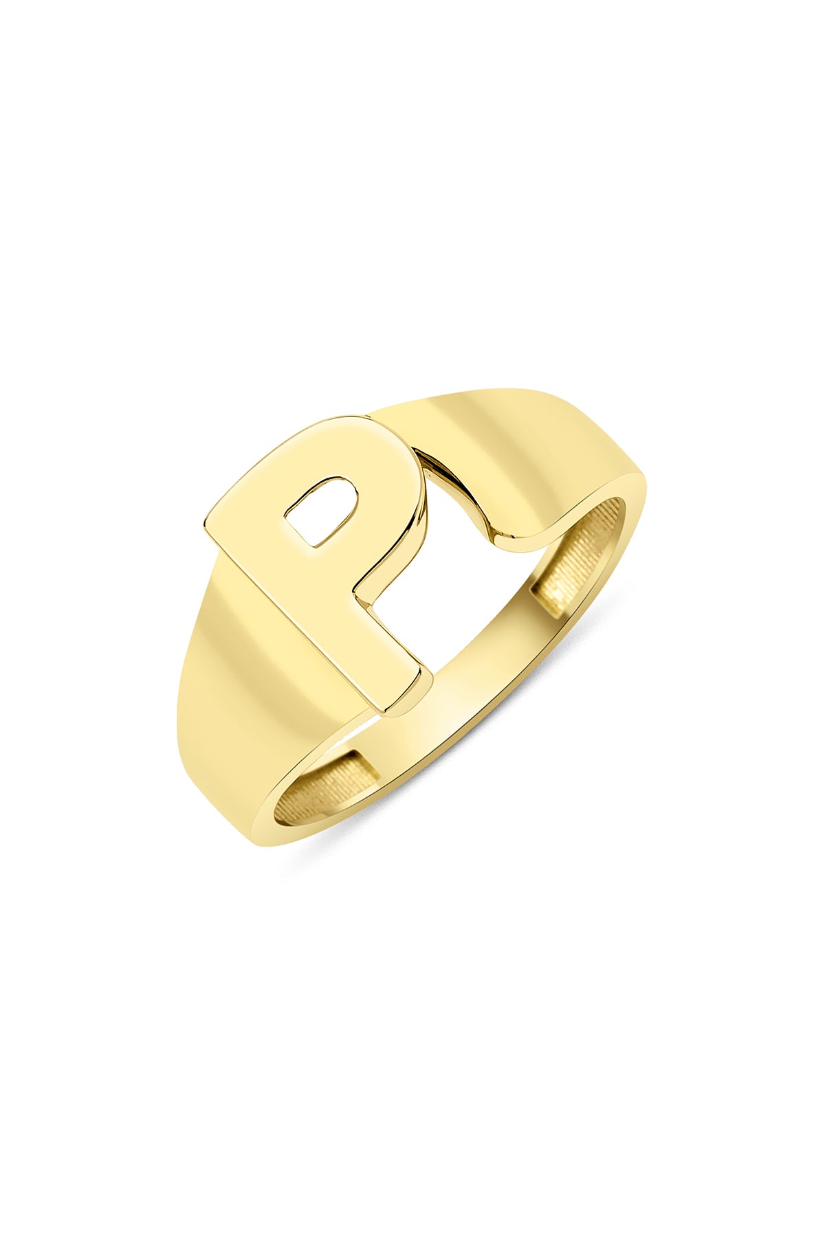 14ct Gold P Initial Ring