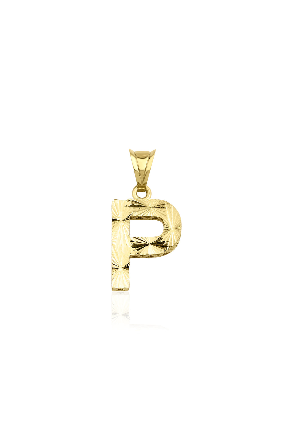 14ct Gold P Letter Mini Shine Pendant