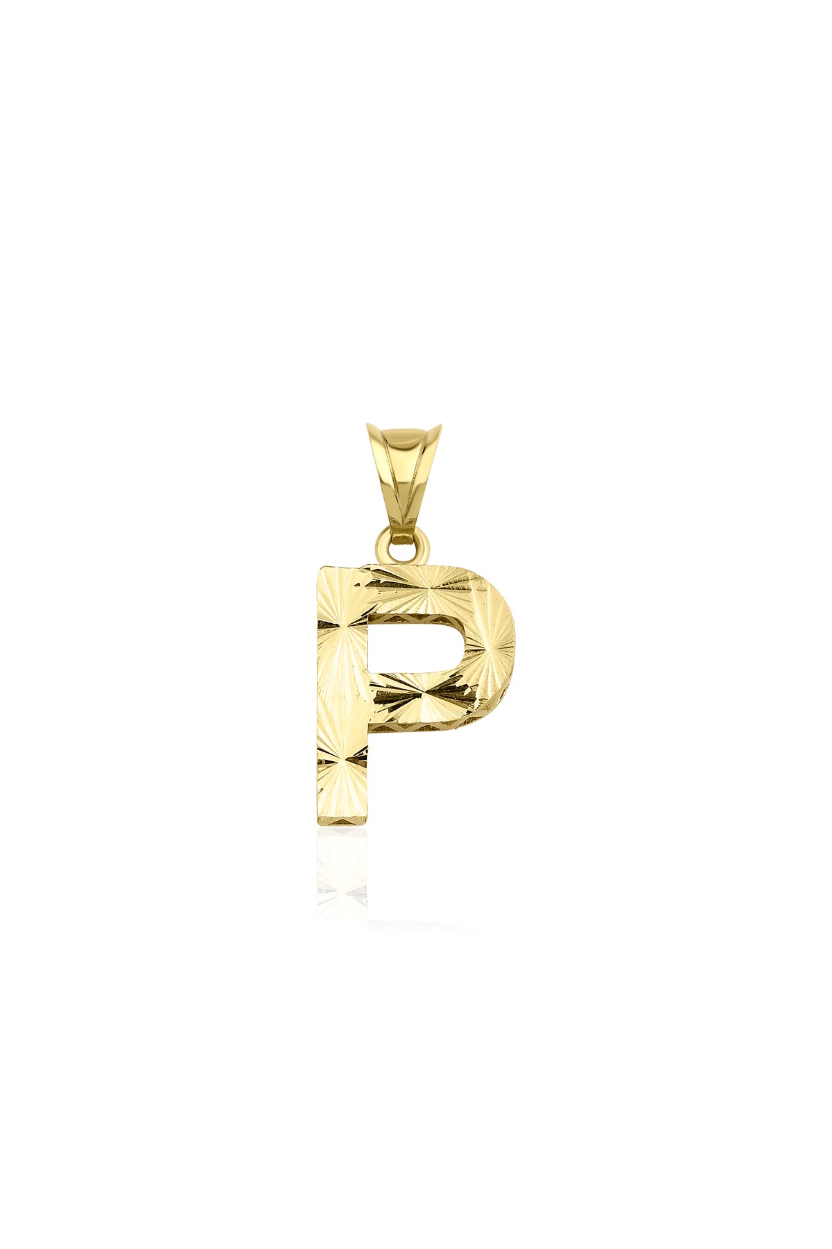 14ct Gold P Letter Mini Shine Pendant