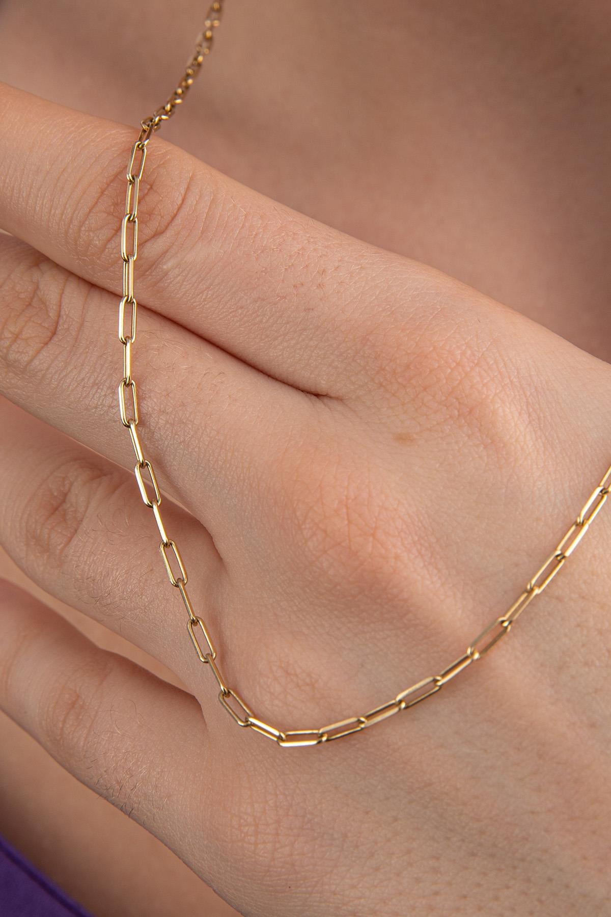 14ct Gold Paperclip Chain  0.078 inch