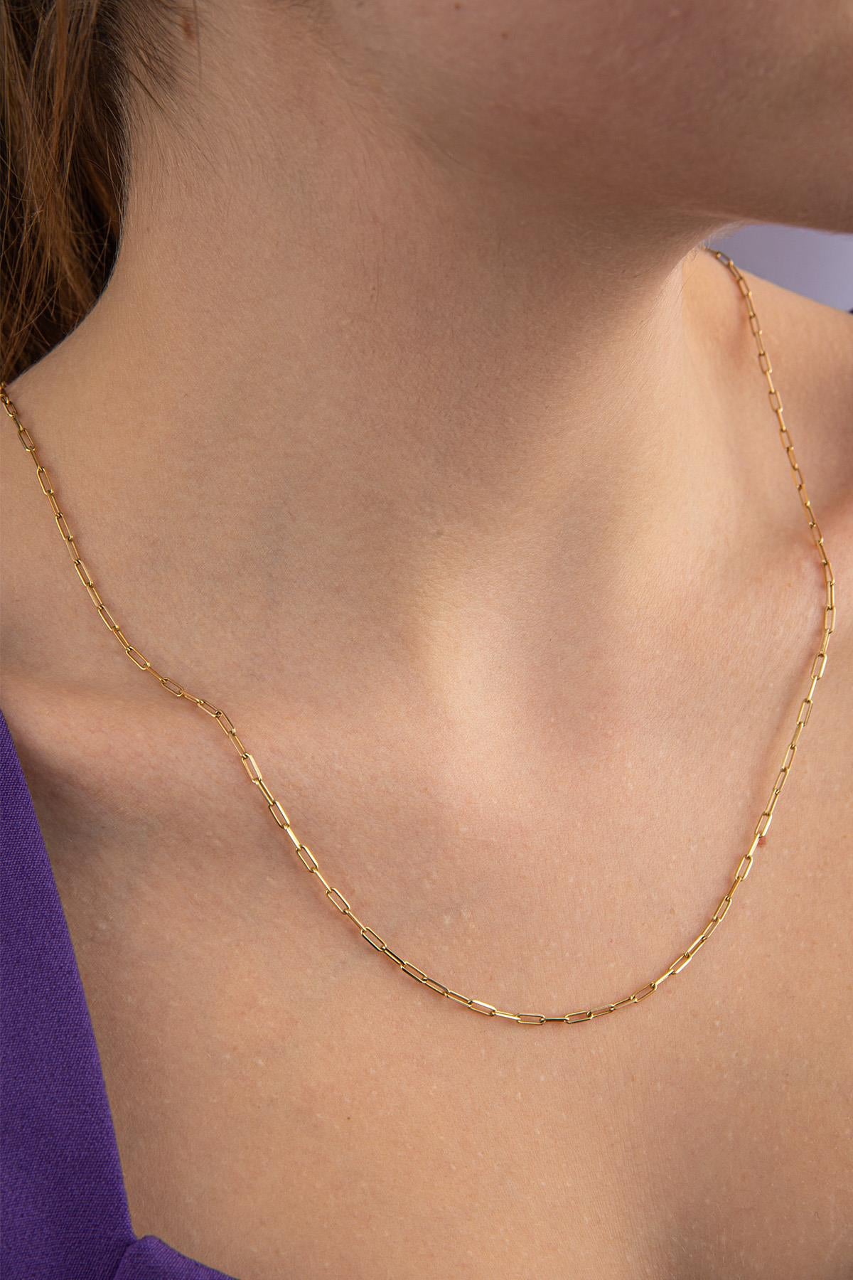 14K Gold Paperclip Chain  0.078 inch