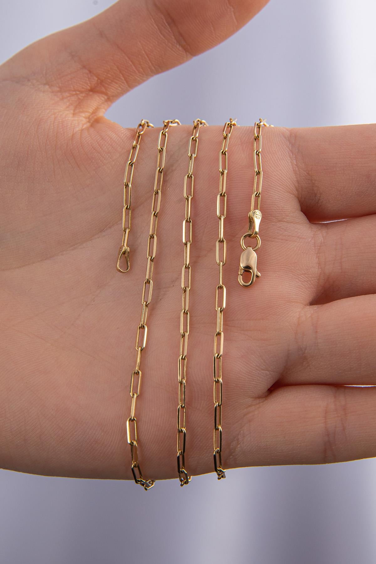 14ct Gold Paperclip Chain  0.078 inch