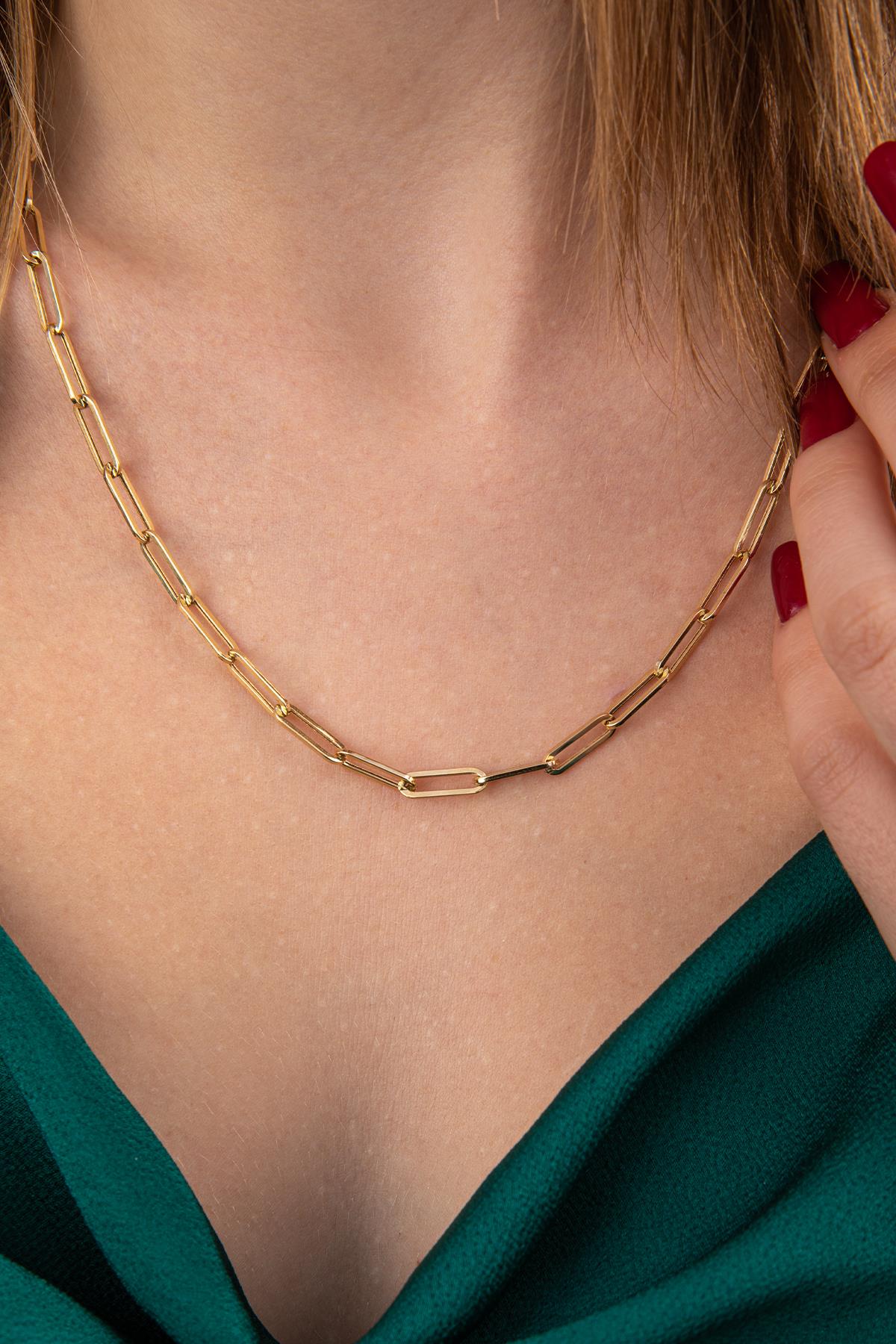 14ct Gold Paperclip Chain   0.161 inch