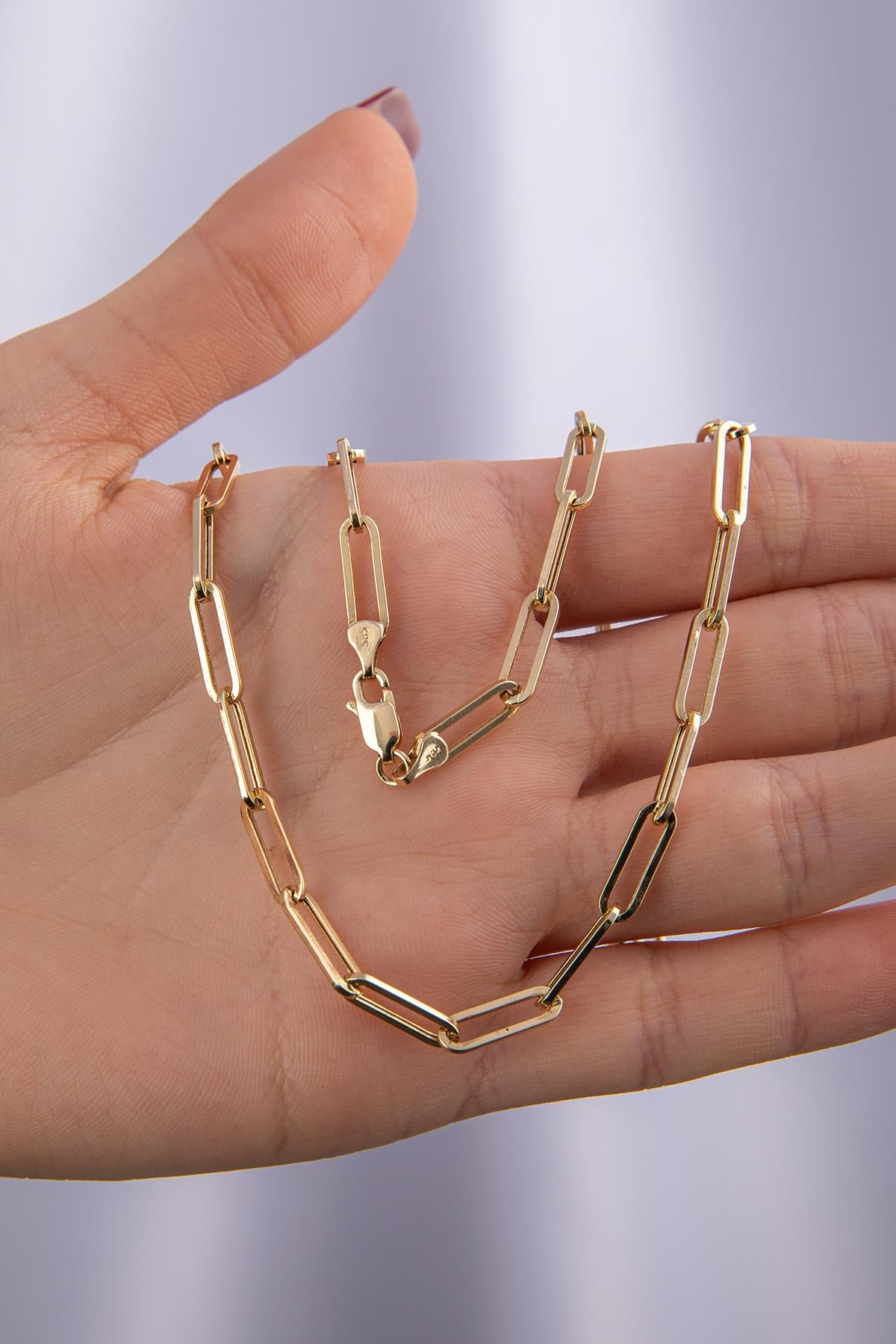 14ct Gold Paperclip Chain   0.161 inch