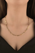 14ct Gold Paperclip Round Links Chain