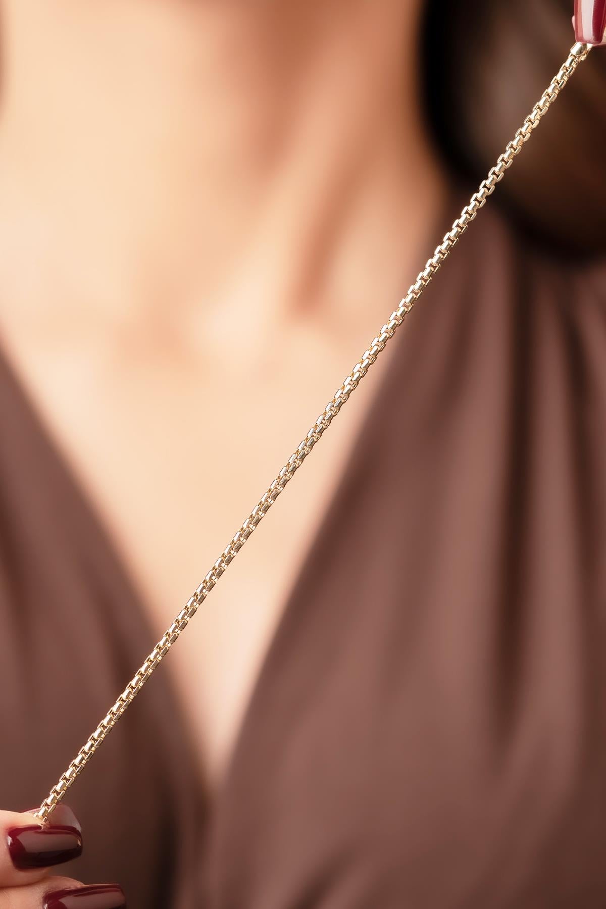 14ct Gold Patterned Box Chain Bracelet 2.55 mm