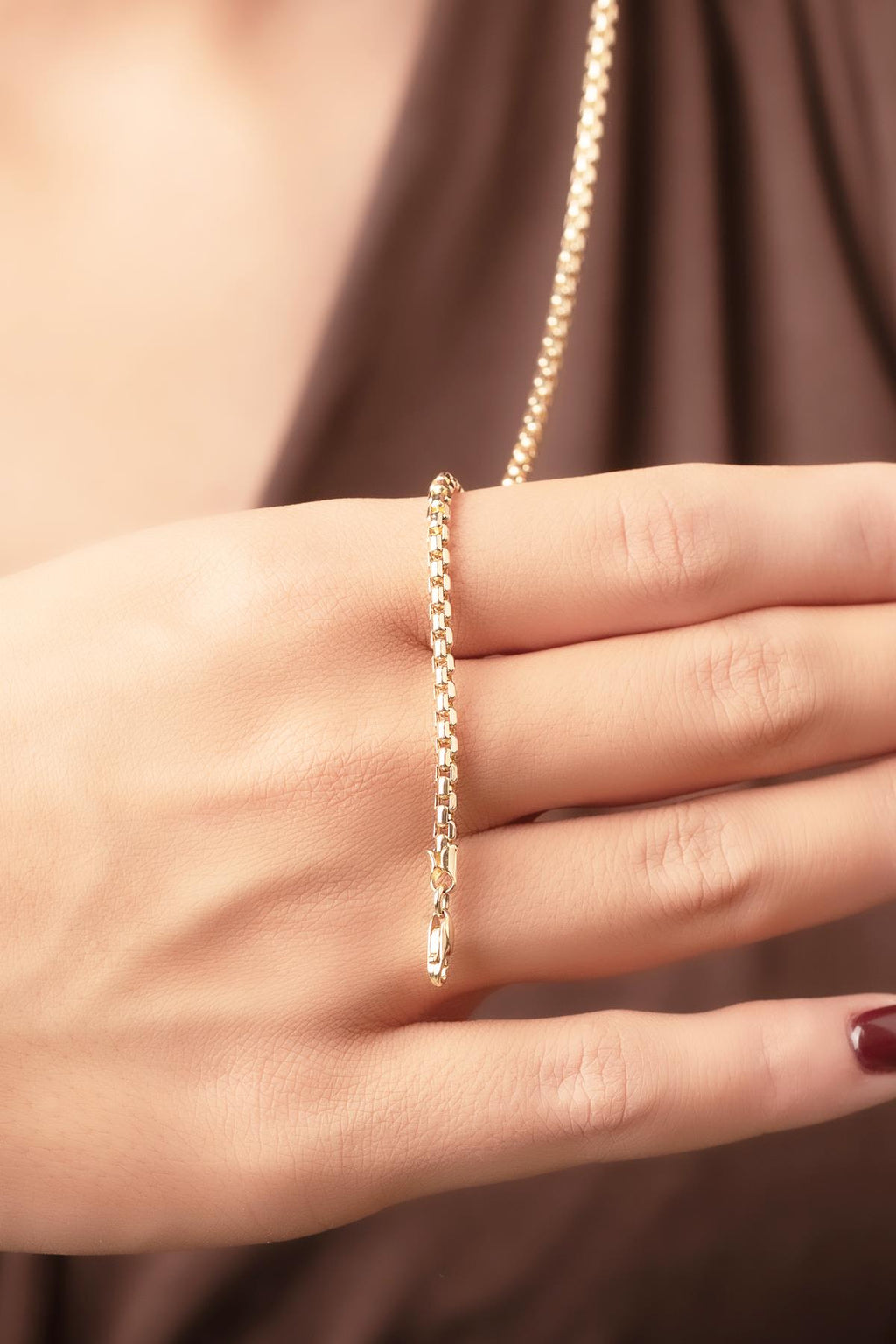 14ct Gold Patterned Box Chain Bracelet 2.55 mm