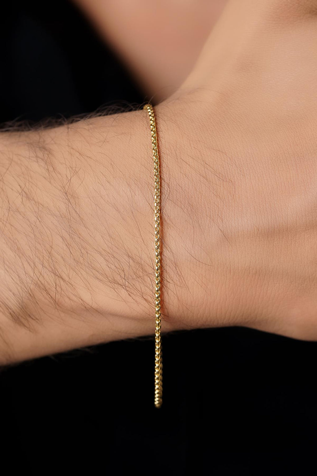 14ct Gold Patterned Box Chain Bracelet