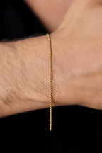 14ct Gold Patterned Box Chain Bracelet