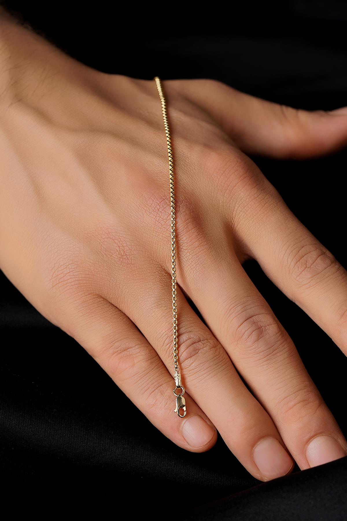 14ct Gold Patterned Box Chain Bracelet