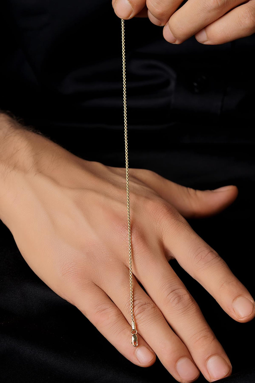 14ct Gold Patterned Box Chain Bracelet