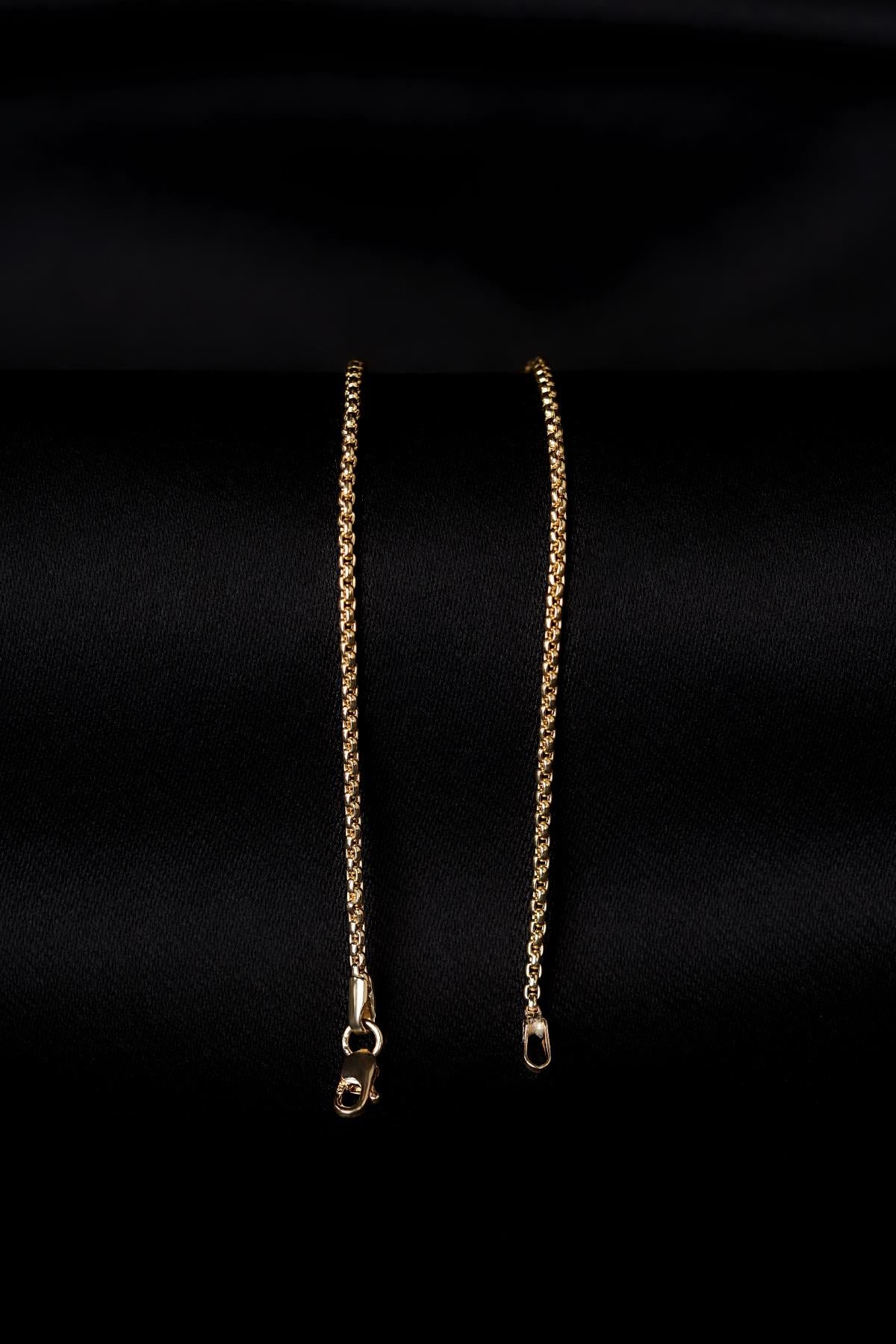 14ct Gold Patterned Box Chain Bracelet