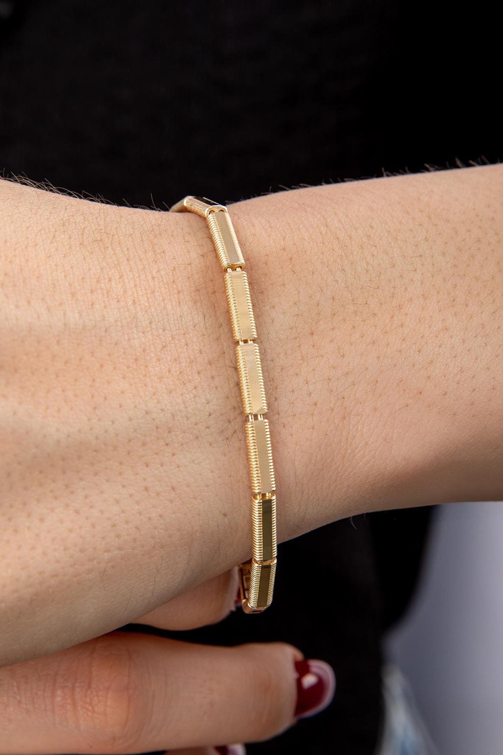 14ct Gold Patterned Bracelet