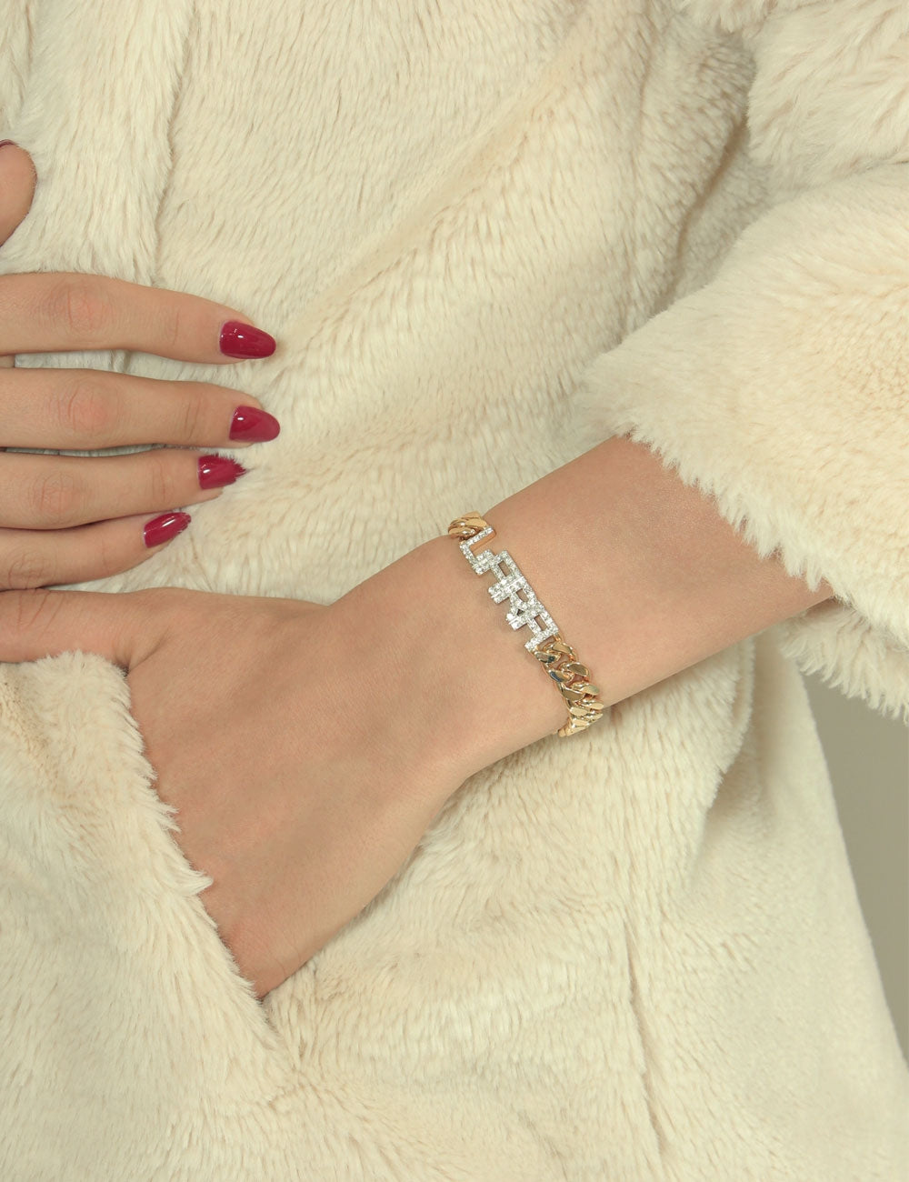 14ct Gold Personalized Diamond Bracelet