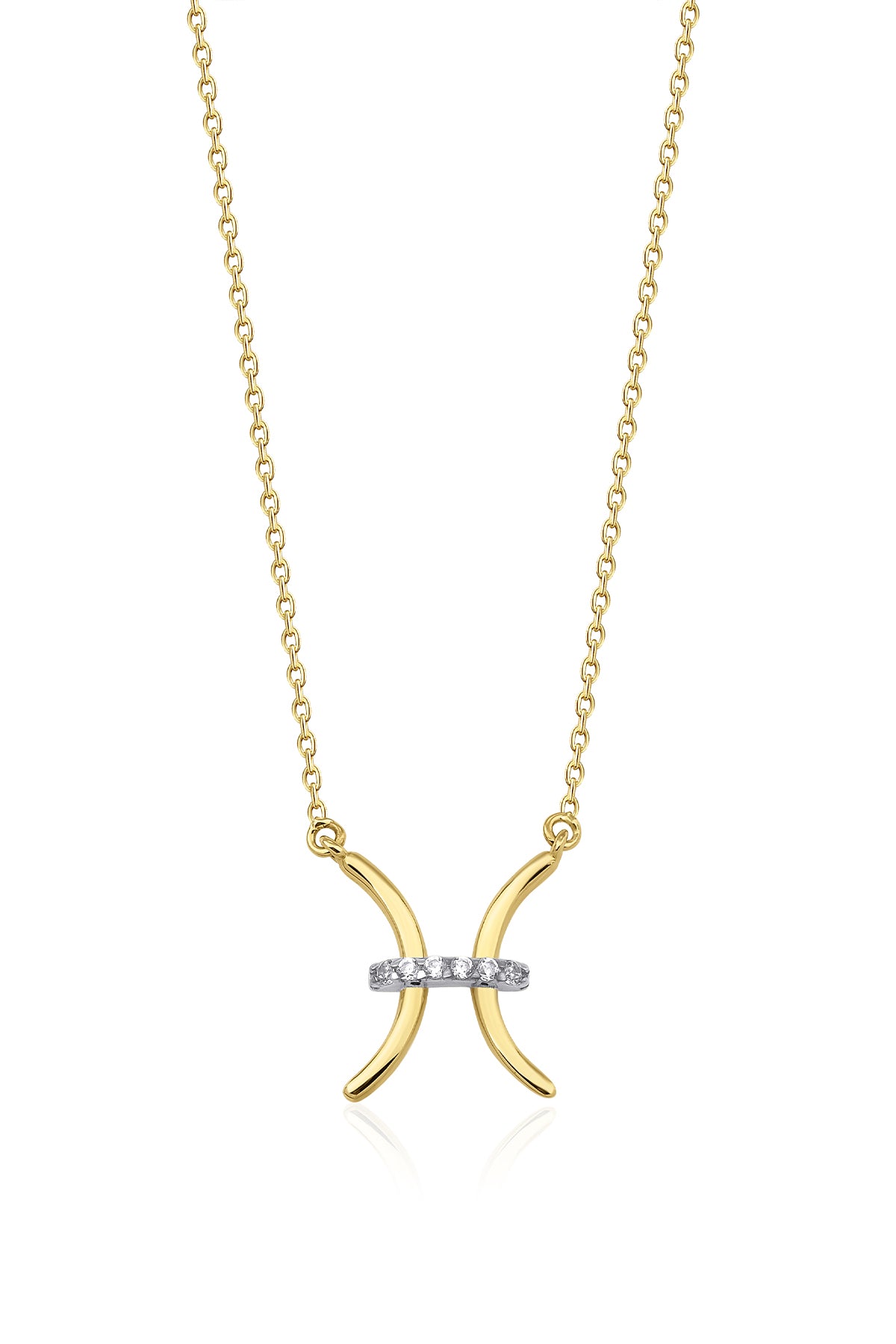 14ct Gold Pisces Zodiac Sign Necklace