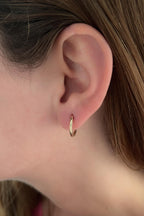 14ct  Gold Plain Hoop Earrings