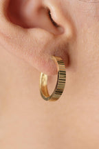 14ct Gold Polished Medium Hoop Earrings