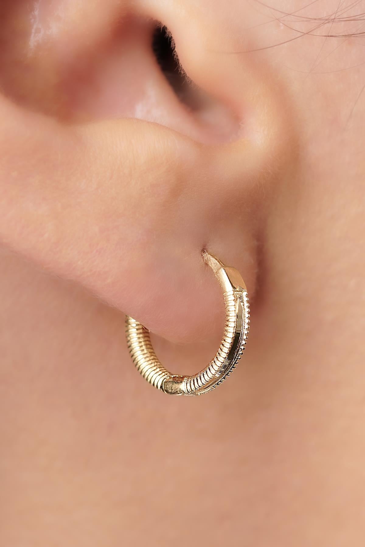 14ct Gold Polished Mini Ajda Hoop Earrings