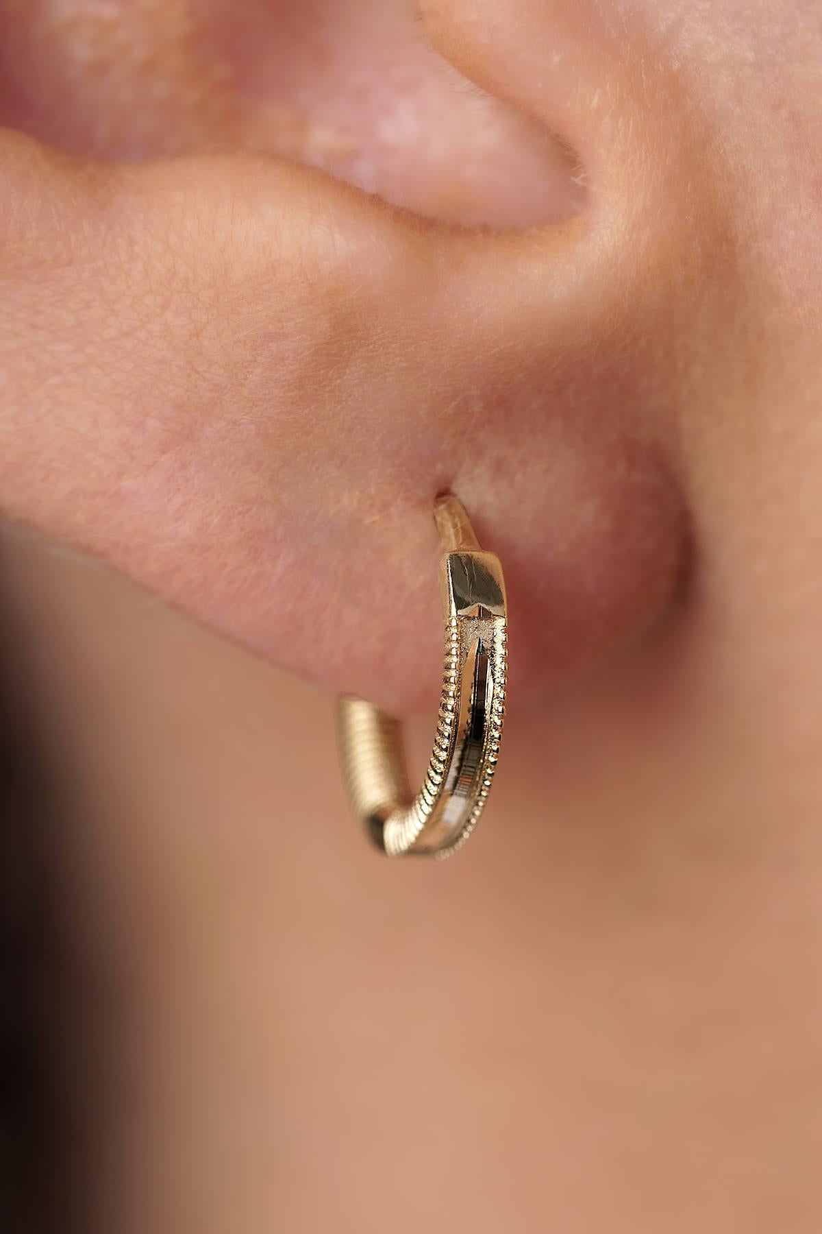 14ct Gold Polished Mini Ajda Hoop Earrings