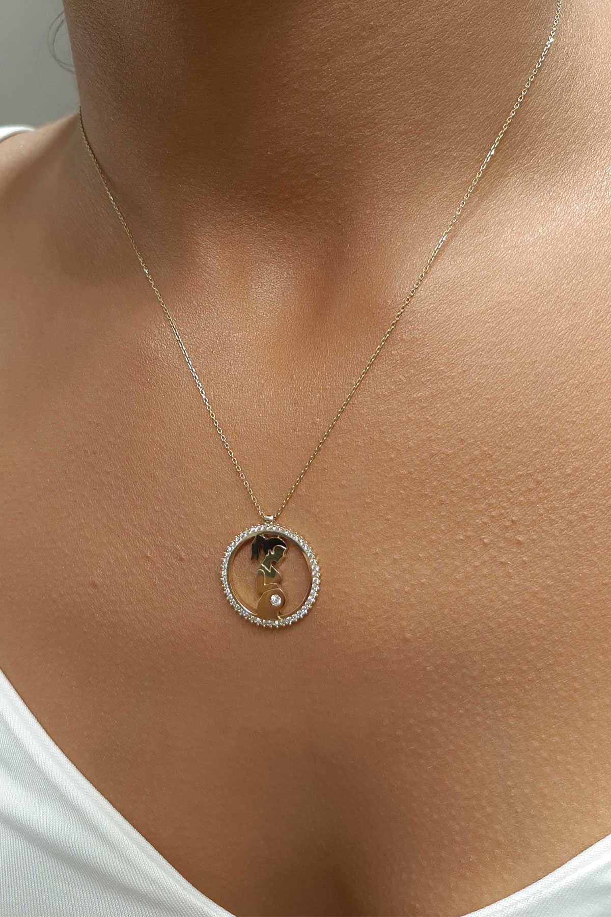 14K Gold Mother and Baby Necklace