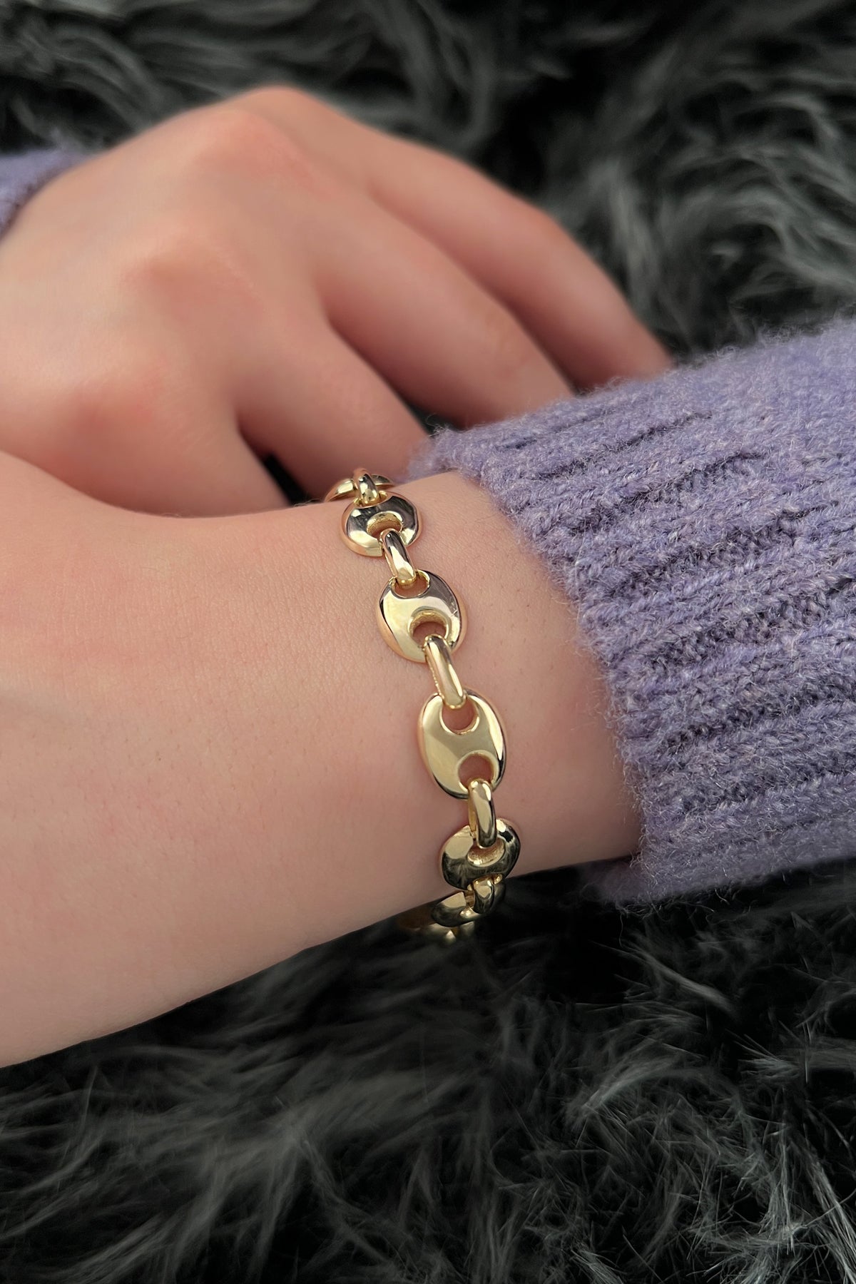 14ct Gold Puff Bracelet