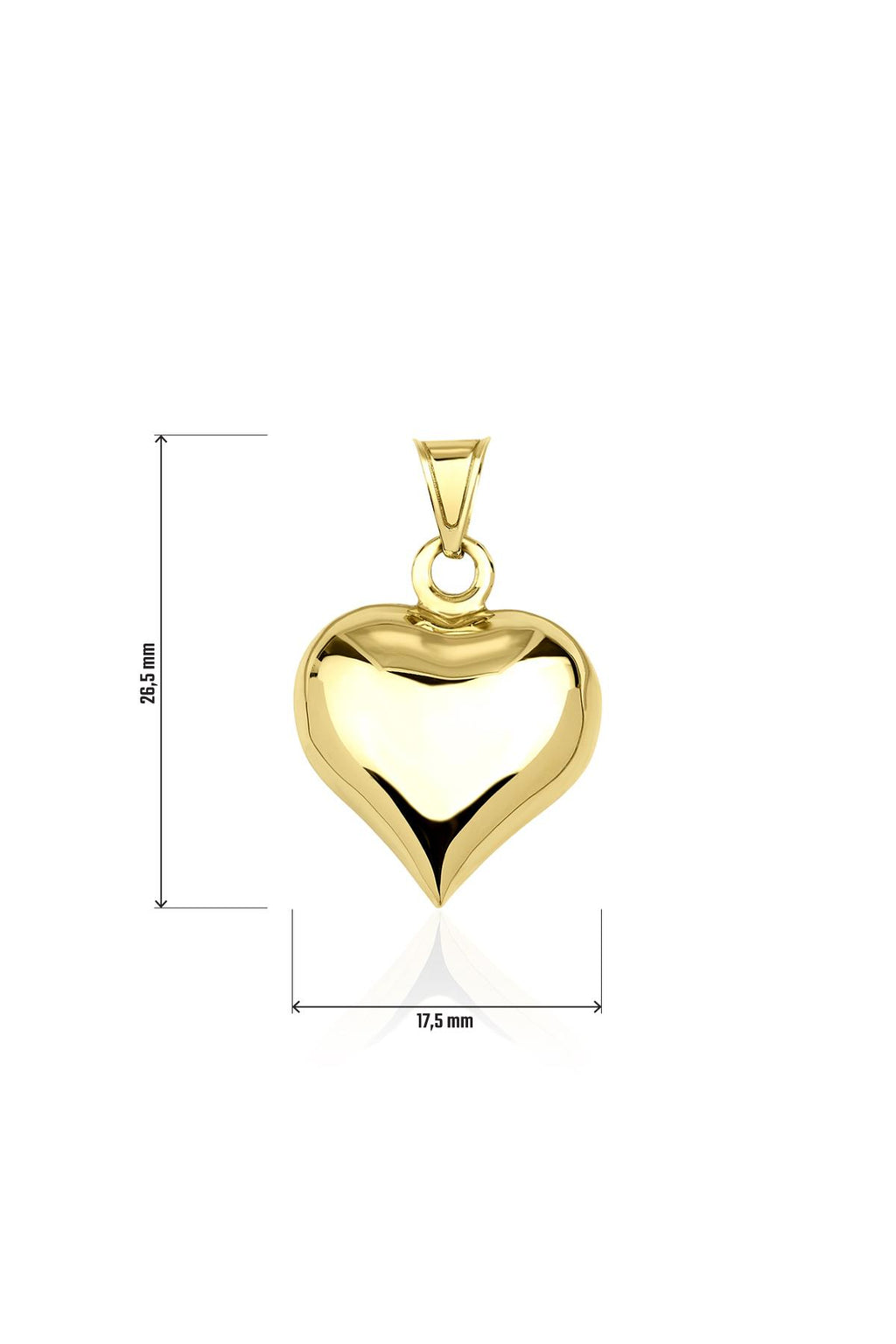 14ct Gold Puff Heart Charm