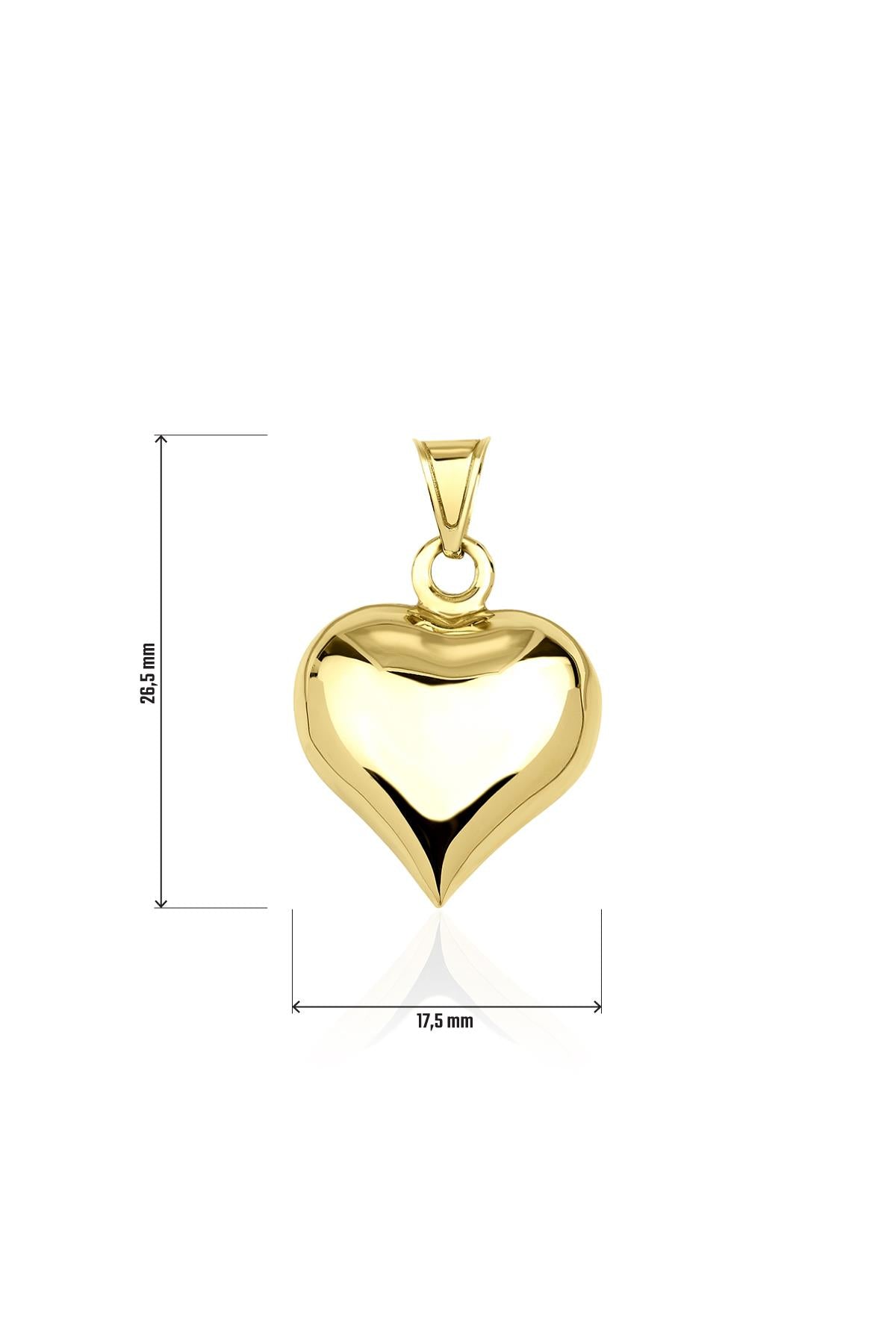 14ct Gold Puff Heart Charm