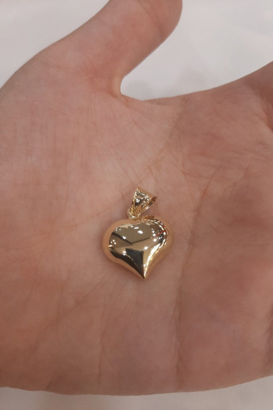 14ct Gold Puff Heart Charm