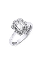 14ct Gold Queen Baguette Ring White