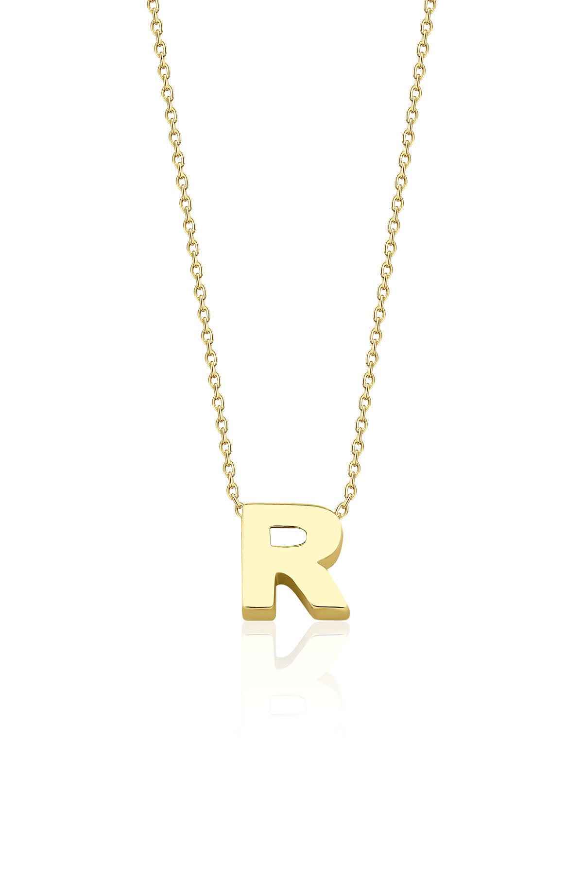 14ct Gold R Initial Necklace