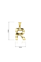 14ct Gold R Letter Mini Shine Pendant