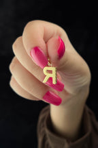 14ct Gold R Letter Mini Shine Pendant