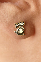 14ct Gold Rabbit Shaped Stud Earrings