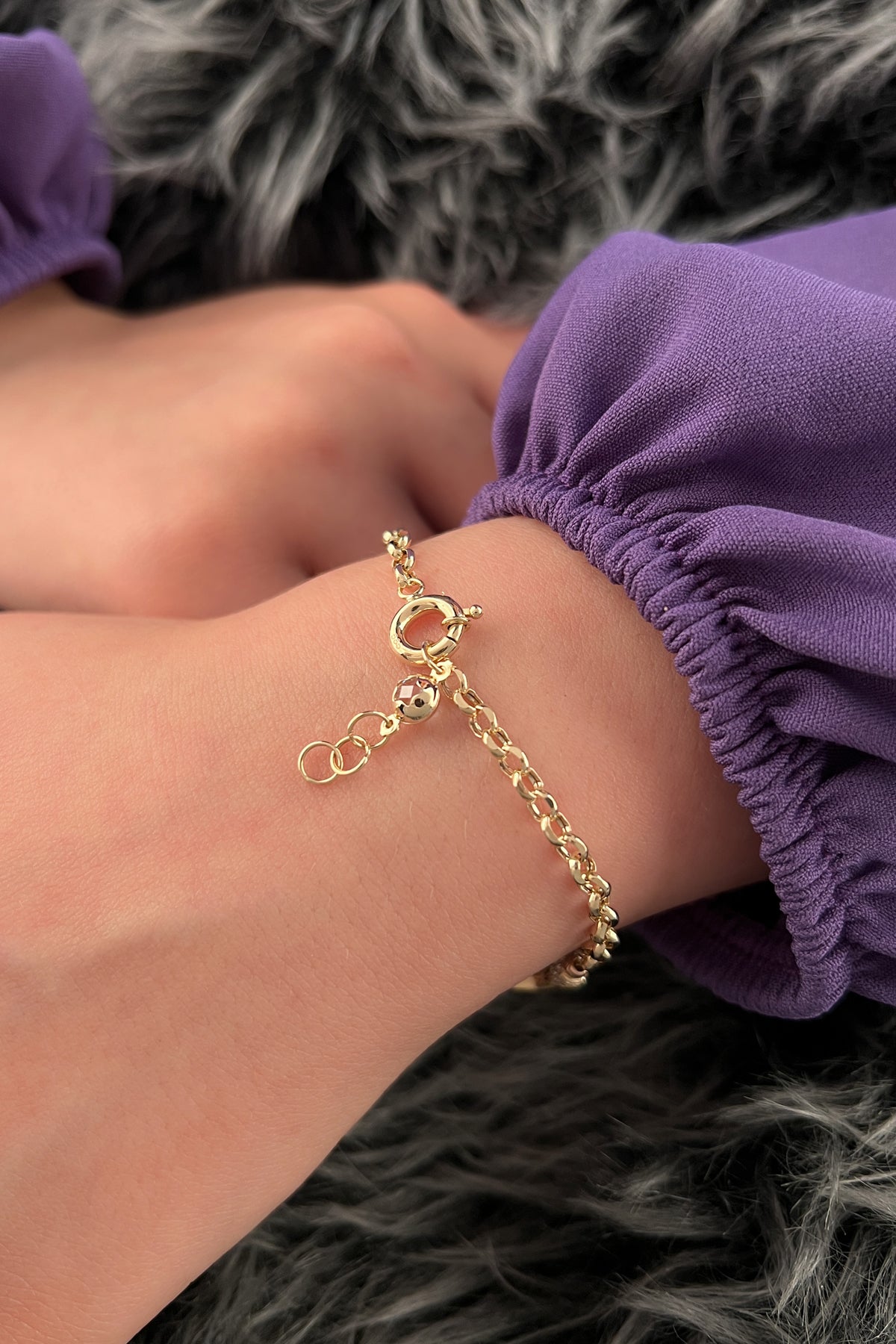 14ct Gold Rolo Bracelet With Stars & Evil Eye